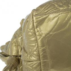 مملوكة مسبقًا حقيبة يد توت شانيل سي هيت جلد ذهبي كبيرة