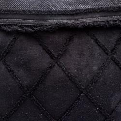 مملوكة مسبقًا Chanel Black Quilted Terry Cloth Cotton Beach Bag