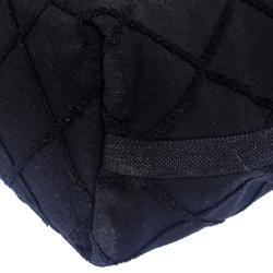 مملوكة مسبقًا Chanel Black Quilted Terry Cloth Cotton Beach Bag
