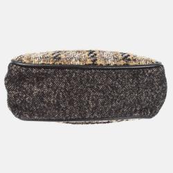 Pre Owned Chanel Black Tweed Shoulder Bag