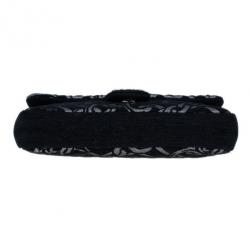 Pre Owned Chanel Black and Silver Tweed Cruise Collection Chain Flap Bag