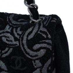 Pre Owned Chanel Black and Silver Tweed Cruise Collection Chain Flap Bag