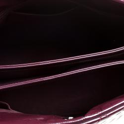 Pre Owned Chanel Burgundy Quilted Patent Leather Just Mademoiselle Bowling Bag