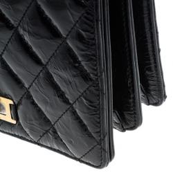 Pre Owned Chanel Black Crackled Leather Rita Flap Bag