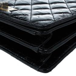 Pre Owned Chanel Black Crackled Leather Rita Flap Bag