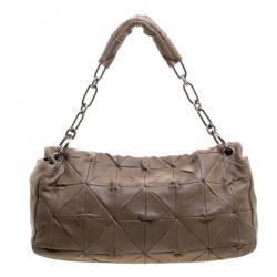 Pre Owned حقيبة كتف شانيل قلاب اوربان داي جلد مبطنة بنية