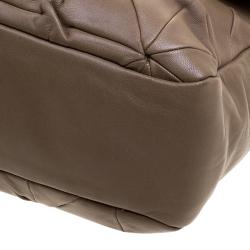 Pre Owned حقيبة كتف شانيل قلاب اوربان داي جلد مبطنة بنية