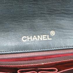 Pre Owned Chanel Black Lambskin Single Flap Shoulder Bag