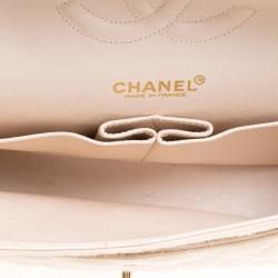 مملوكة مسبقًا Chanel Biege Quilted Jersey Medium Bijoux Chain Classic Single Flap Bag