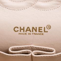 مملوكة مسبقًا Chanel Biege Quilted Jersey Medium Bijoux Chain Classic Single Flap Bag