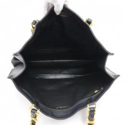 Pre Owned حقيبة يد شانيل شوبر فينتدج CC جلد سوداء