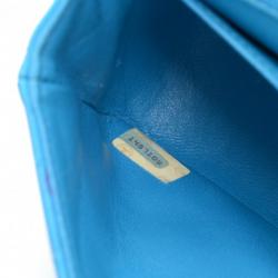 Pre Owned Chanel Turquoise Quilted Leather Vintage Mini Flap Bag