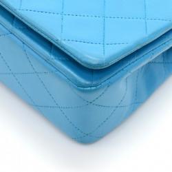 Pre Owned Chanel Turquoise Quilted Leather Vintage Mini Flap Bag