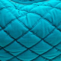 Pre Owned Chanel Turquoise Quilted Jersey Bubble Hobo