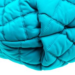 Pre Owned Chanel Turquoise Quilted Jersey Bubble Hobo
