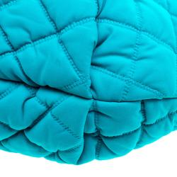 Pre Owned Chanel Turquoise Quilted Jersey Bubble Hobo