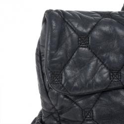 Pre Owned Chanel Black Quilted Bubble Jumbo Flap