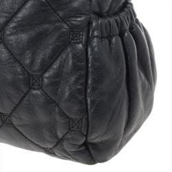Pre Owned Chanel Black Quilted Bubble Jumbo Flap