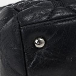 Pre Owned Chanel Black Quilted Bubble Jumbo Flap