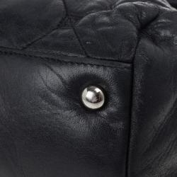 Pre Owned Chanel Black Quilted Bubble Jumbo Flap