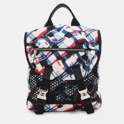 Pre Owned Chanel Airline Multicolor Nylon Coco Mark Backpack