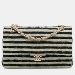 Pre Owned Chanel Black Medium Classic Jersey Coco Sailor Double Flap