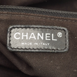 Pre Owned Chanel Black Wild Stitch Quilted Leather CC Expandable Bag