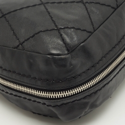 Pre Owned Chanel Black Wild Stitch Quilted Leather CC Expandable Bag