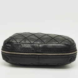 Pre Owned Chanel Black Wild Stitch Quilted Leather CC Expandable Bag