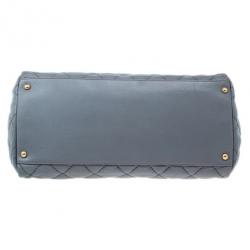 مملوكة مسبقًا Chanel Grey Leather Quilted Shopper Tote