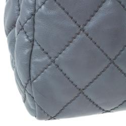 مملوكة مسبقًا Chanel Grey Leather Quilted Shopper Tote
