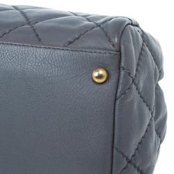 مملوكة مسبقًا Chanel Grey Leather Quilted Shopper Tote