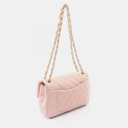 مملوكة مسبقًا حقيبة كتف شانيل ماتلاس بشرة الحمل جلد وردية