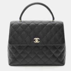 مملوكة مسبقًا Chanel Matelasse Handbag Calfskin Leather Black