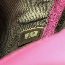 مملوكة مسبقًا حقيبة كتف شانيل سي سي كو كو مارك حافة سلسلة جلد العجل وردي