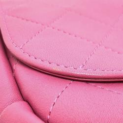 مملوكة مسبقًا حقيبة كتف شانيل سي سي كو كو مارك حافة سلسلة جلد العجل وردي