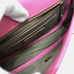 مملوكة مسبقًا حقيبة كتف شانيل سي سي كو كو مارك حافة سلسلة جلد العجل وردي