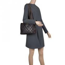 Pre Owned Chanel Black Quilted Leather Vintage Classic Shoulder Bag