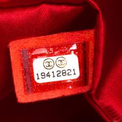 مملوكة مسبقًا حقيبة يد شانيل ماكسي كلاسيكي جلد مبطن حمراء 3