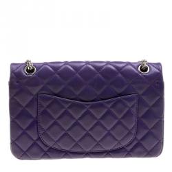Pre Owned Chanel Purple Quilted Leather Reissue 2.55 Classic 226 Flap Bag