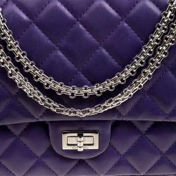 Pre Owned Chanel Purple Quilted Leather Reissue 2.55 Classic 226 Flap Bag