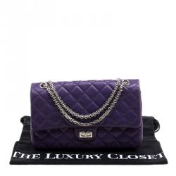 Pre Owned Chanel Purple Quilted Leather Reissue 2.55 Classic 226 Flap Bag