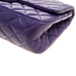 Pre Owned Chanel Purple Quilted Leather Reissue 2.55 Classic 226 Flap Bag