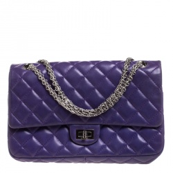 Pre Owned Chanel Purple Quilted Leather Reissue 2.55 Classic 226 Flap Bag