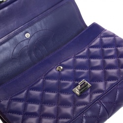 Pre Owned Chanel Purple Quilted Leather Reissue 2.55 Classic 226 Flap Bag