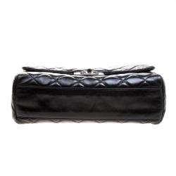 Pre Owned Chanel Black Quilted Leather Jumbo Classic Single Flap Bag