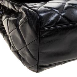 Pre Owned Chanel Black Quilted Leather Jumbo Classic Single Flap Bag