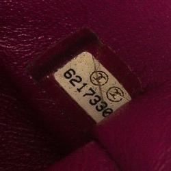 Pre Owned Chanel Magenta Quilted Jersey Medium Classic Single Flap Bag
