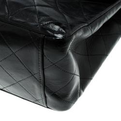 Pre Owned Chanel Black Quilted Leather Maxi Classic Single Flap Bag