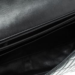 Pre Owned Chanel Black Quilted Patent Leather Classic Flap Bag
